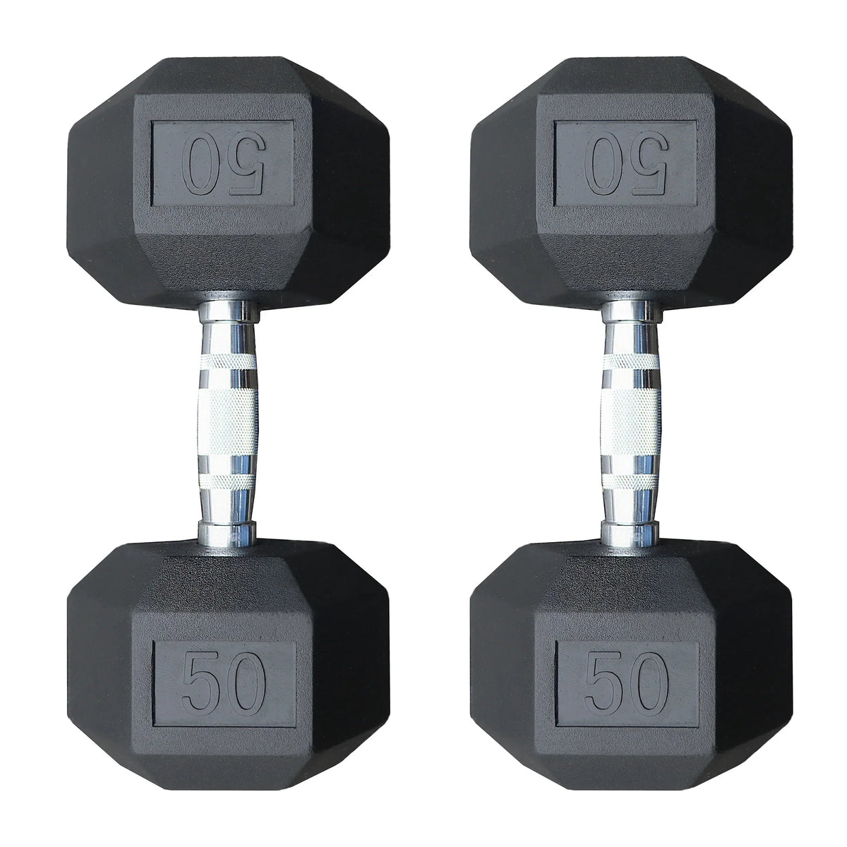 50 Rubber Fitness (RDB-050) lb Deltech Pair Dumbbell