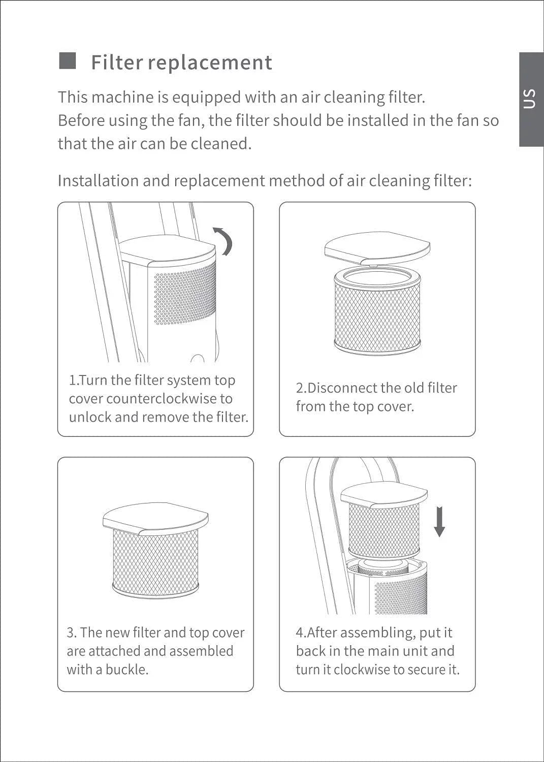 for CR022 Fan U Purifying Filter Replacement Medical HEPA | ULTTY Coating H13