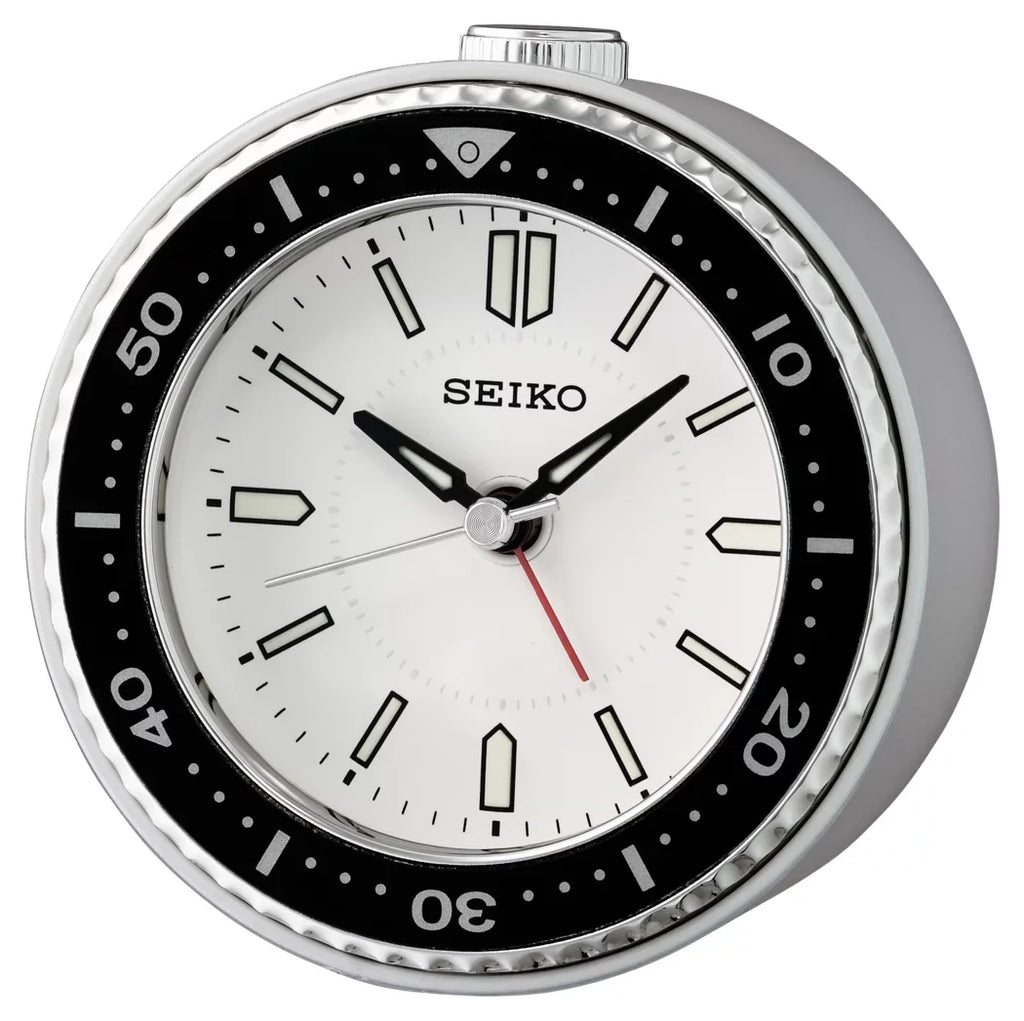 White, QHE184JLH Analog, Seiko Quartz, Clock, Mai Beep Alarm