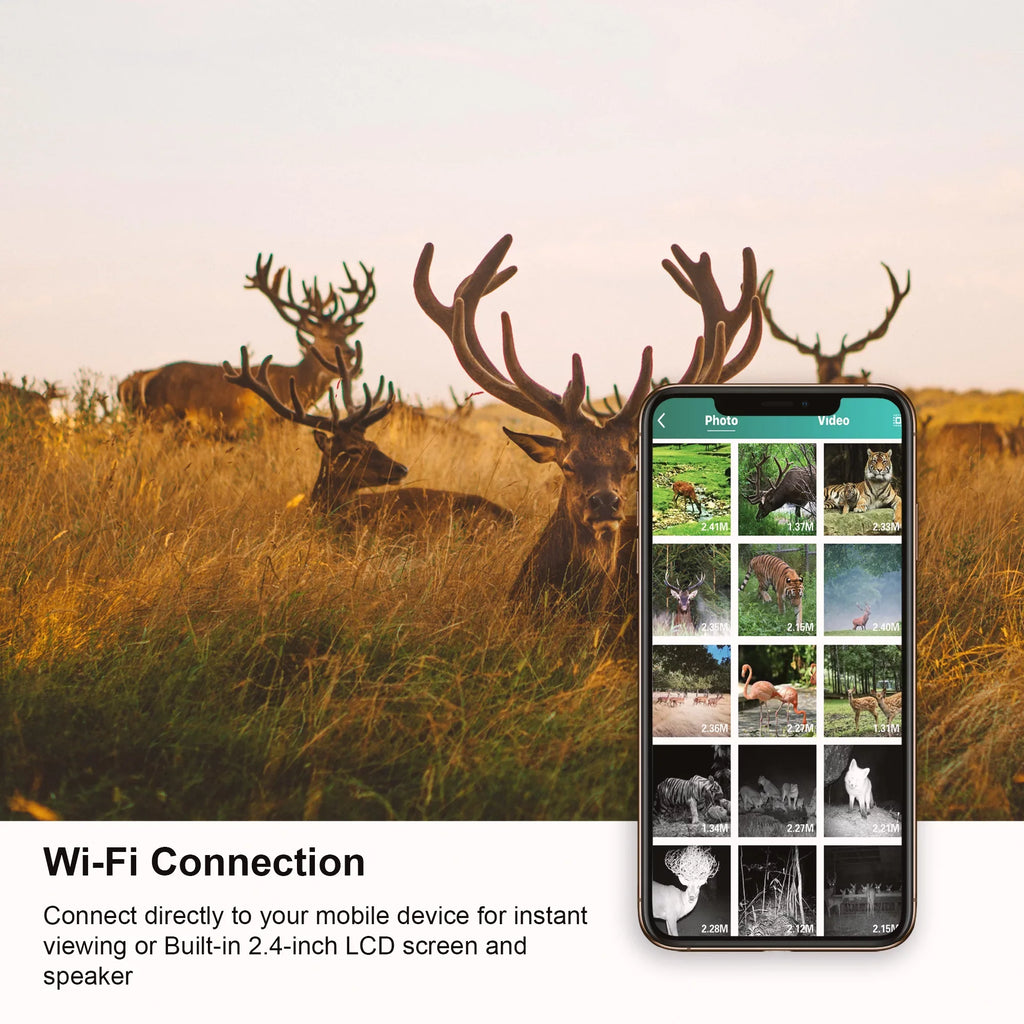 for Camera Hunting Surveillance Cam Sensor 4K Trail Motion Wi-Fi 20MP CMOS exterior, Rexing H2 W/