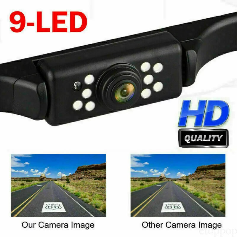 View Reverse Parking Kit Car Night Vision Mirror Backup System Rear Camera 4.3"