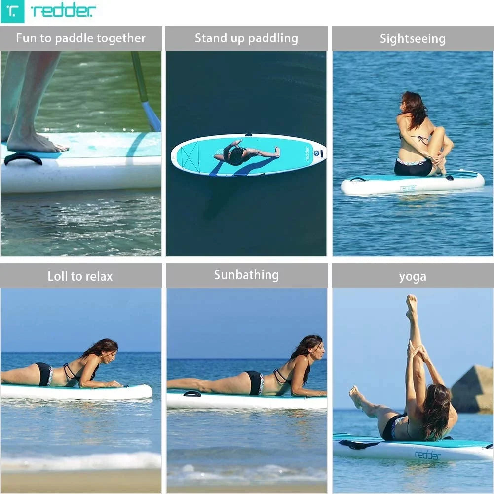 Stable Wide Design, Board SUP Deck Non-Slip Up Paddle with Comfort Stand Boards Premium Accessories, Inflatable Zen Paddle