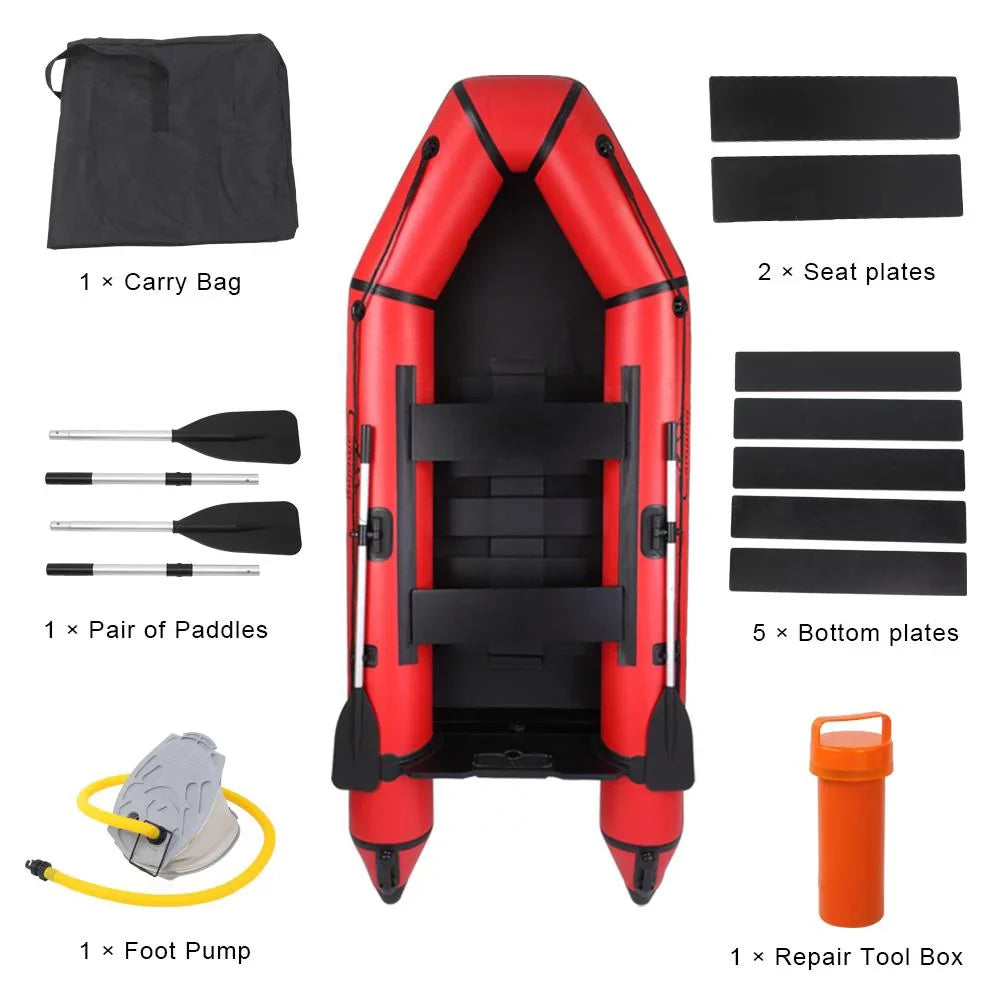 Campingsurvivals Oars with 10ft Rafting Inflatable Air Boat, Thickened and Boats Red/Black Pump,
