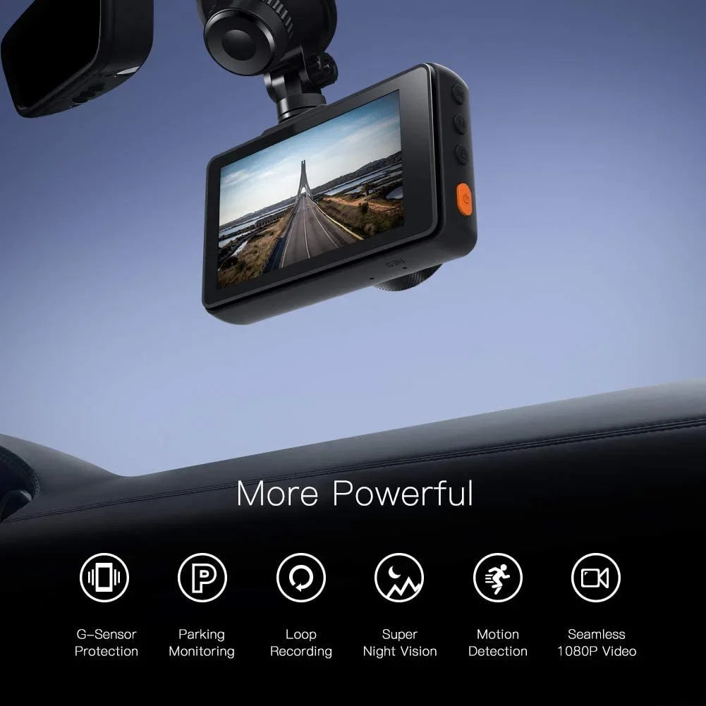 C450 FHD APEMAN Wide 3" Parking Car Dash 170° 1080P Angle Monitor, Screen, Camera Black Cam
