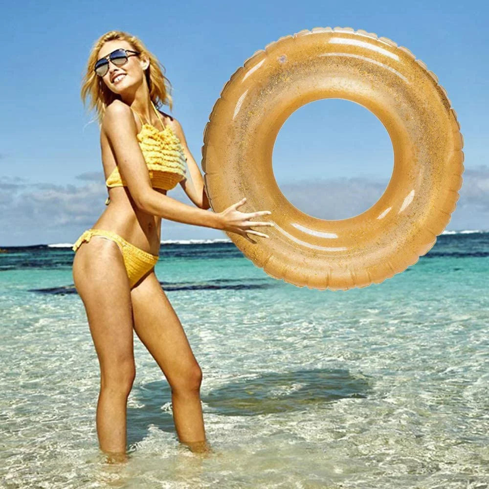 Swimming Rings, Pool Swimming | Pool Inch Pool Adults Pool Pool Float Kids Toys Beach Tube with Toys Toys Party, Gold Floaties - Glitter Terra Floats for Inflatable for 48