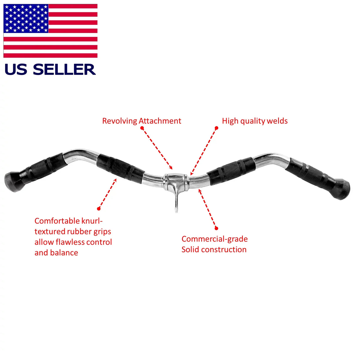 pull pushdown attachments cable inches Fitness Maniac 30 gym handle triceps workout tricep machine down accessories exercise bar men tricept home attachment for bar curl