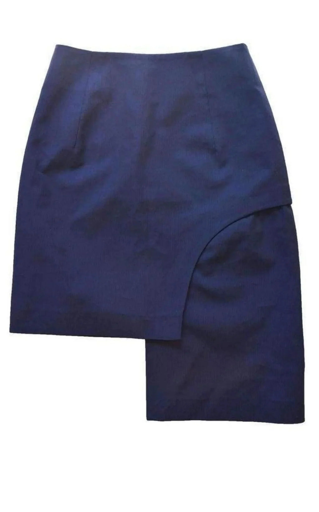 Asymmetric Striped Side Skirt Side