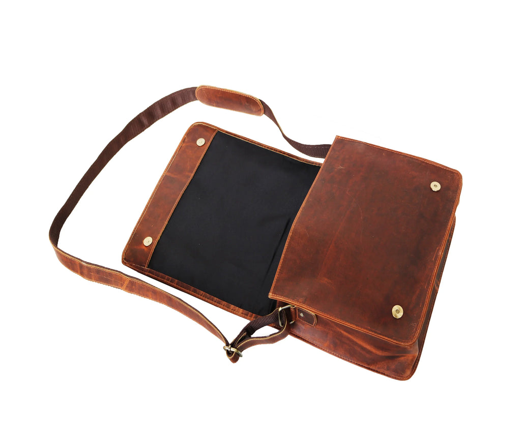 gift iPad MacBook briefcase men shoulder distressed Handmade office bag for Leather satchel bag for bag