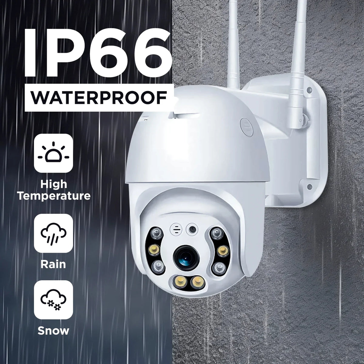 Camera Security With Vision, Waterproof 360 exterior 3mp Security Camera, Ultra Hd System, with WiFi for Camera Alarm Home Night 2k