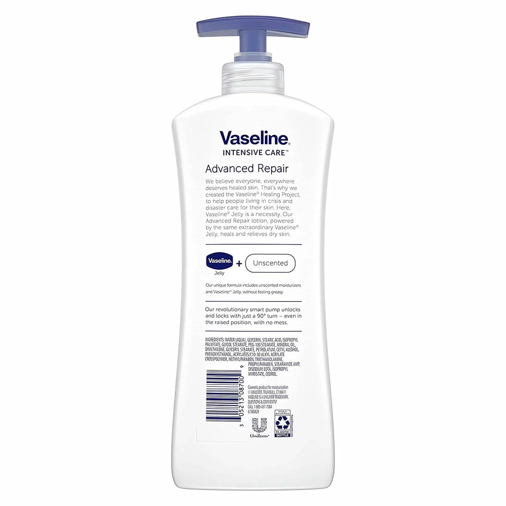 Repair Advanced 3 Lotion, Healing Unscented - 20.3 Pack Vaseline Care Intensive Moisture oz