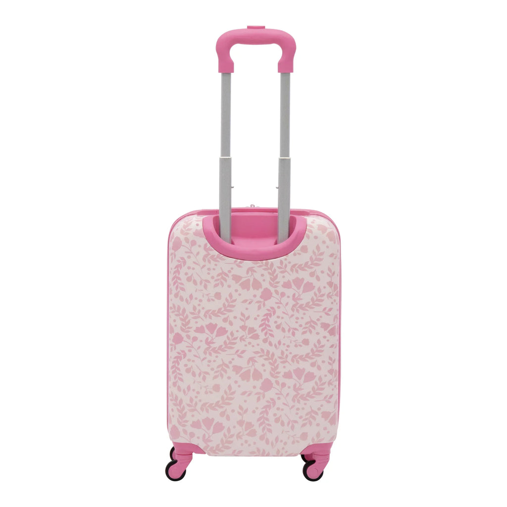 On Wheels, Floral 21 Pink Kids Disney Rolling - Carry Suitcase Minnie with Mouse Hardshell Inch Luggage,