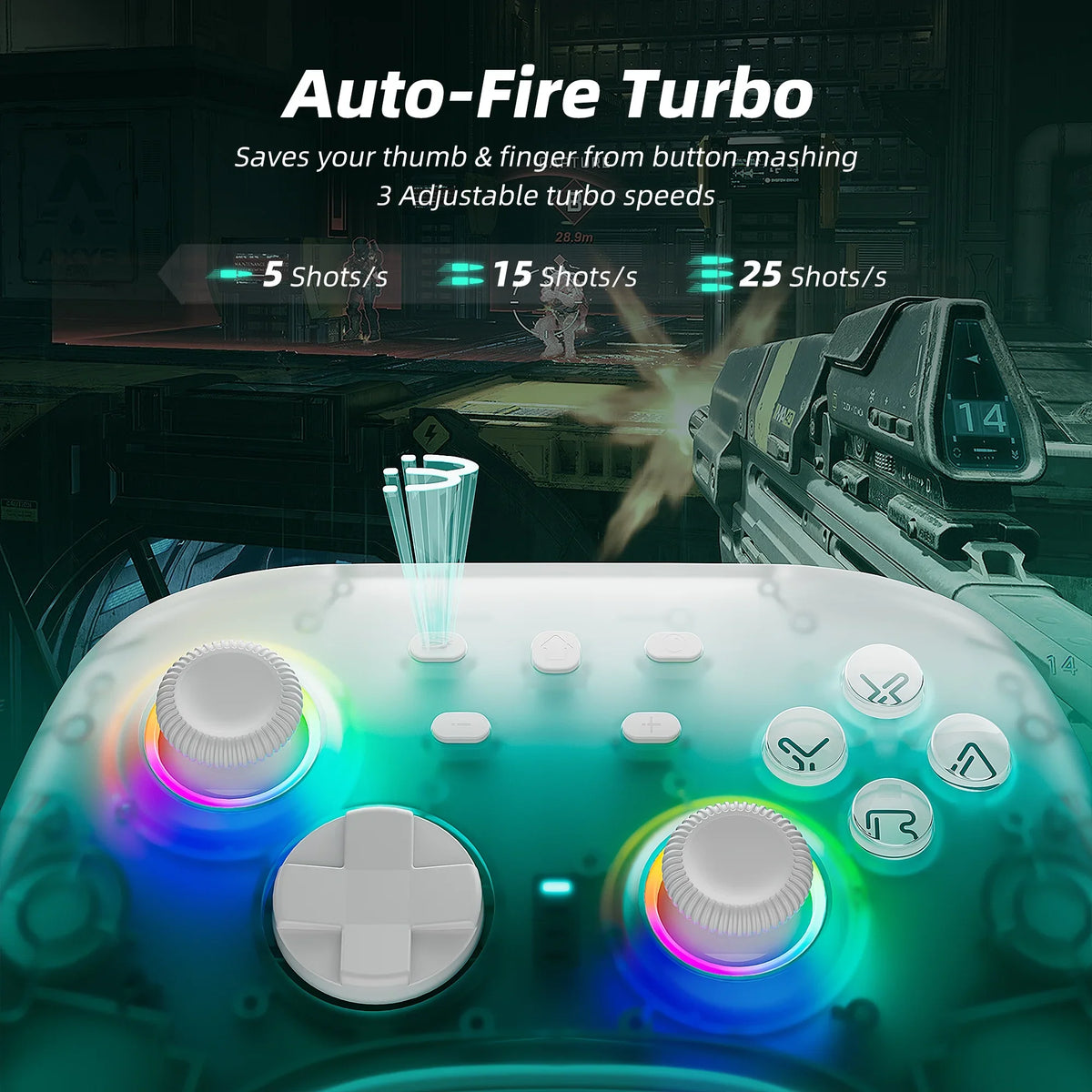 Game & Super Disc Pro Hall with Controller Mario 2 Green Nintendo and Switch Joysticks for Upgraded Triggers Switch/PC/IOS/Android/Steam Maker Effect