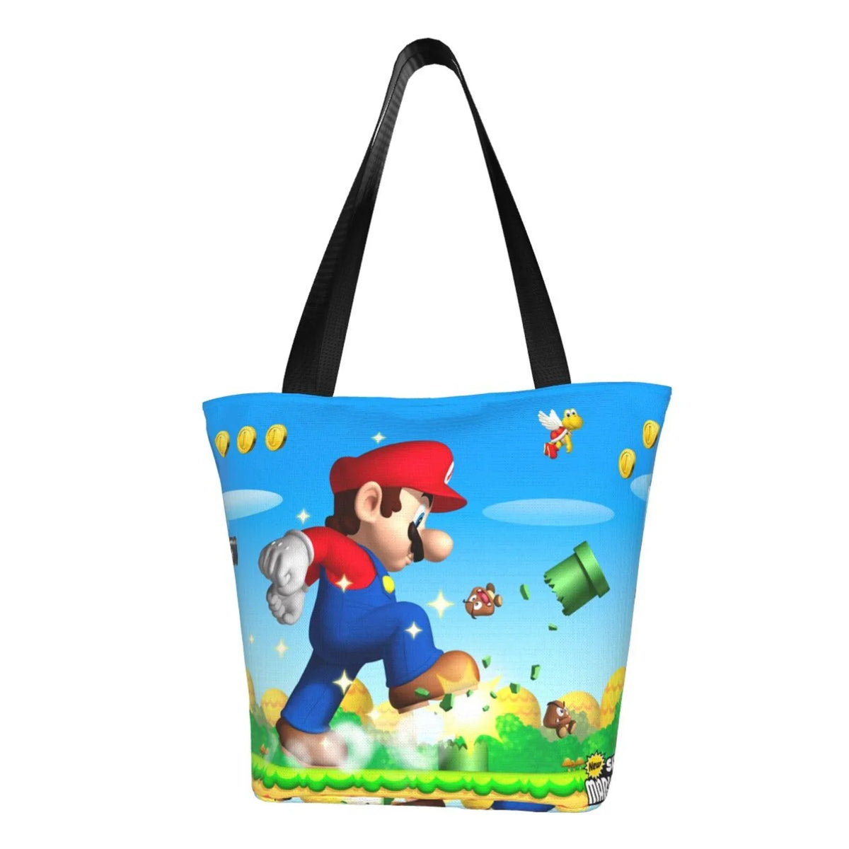 Women's Shopping Shoulder Bag Animated Mario Work Handbag Beach Business Capacity Large School Tote Super Travel For