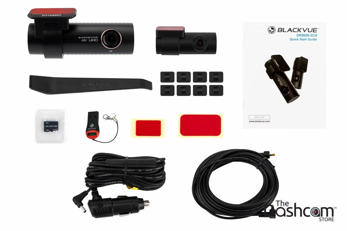 WiFi Front Memory for Dual Cloud-Capable Dashcam DR900S-2CH 16 GPS Card Rear 4K BlackVue and Lens w/ GB