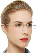 Reader 2.25 3.5 Titanium Lens Clear 2.0 Women 1.5 magnification 3.0 1.0 CHIARI 2.5 For 1.25 Trendy Frameless Glasses 1.75 Men 2.75 with Reading OCCI 1.75