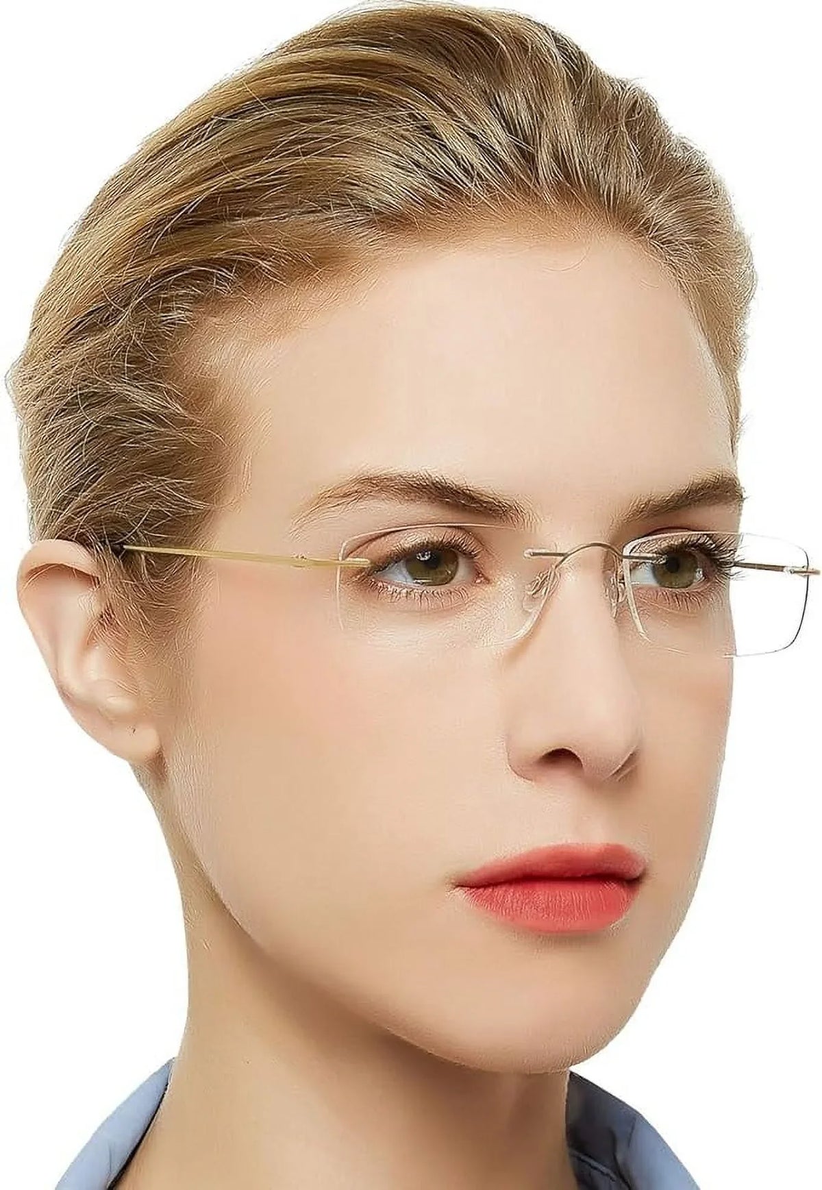Reader 2.25 3.5 Titanium Lens Clear 2.0 Women 1.5 magnification 3.0 1.0 CHIARI 2.5 For 1.25 Trendy Frameless Glasses 1.75 Men 2.75 with Reading OCCI 1.75