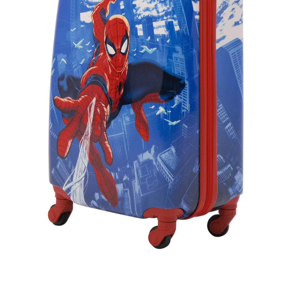 with Marvel Luggage, Hardshell Blue Inch Suitcase Kids Spider-Man 21 Carry On Rolling Wheels,