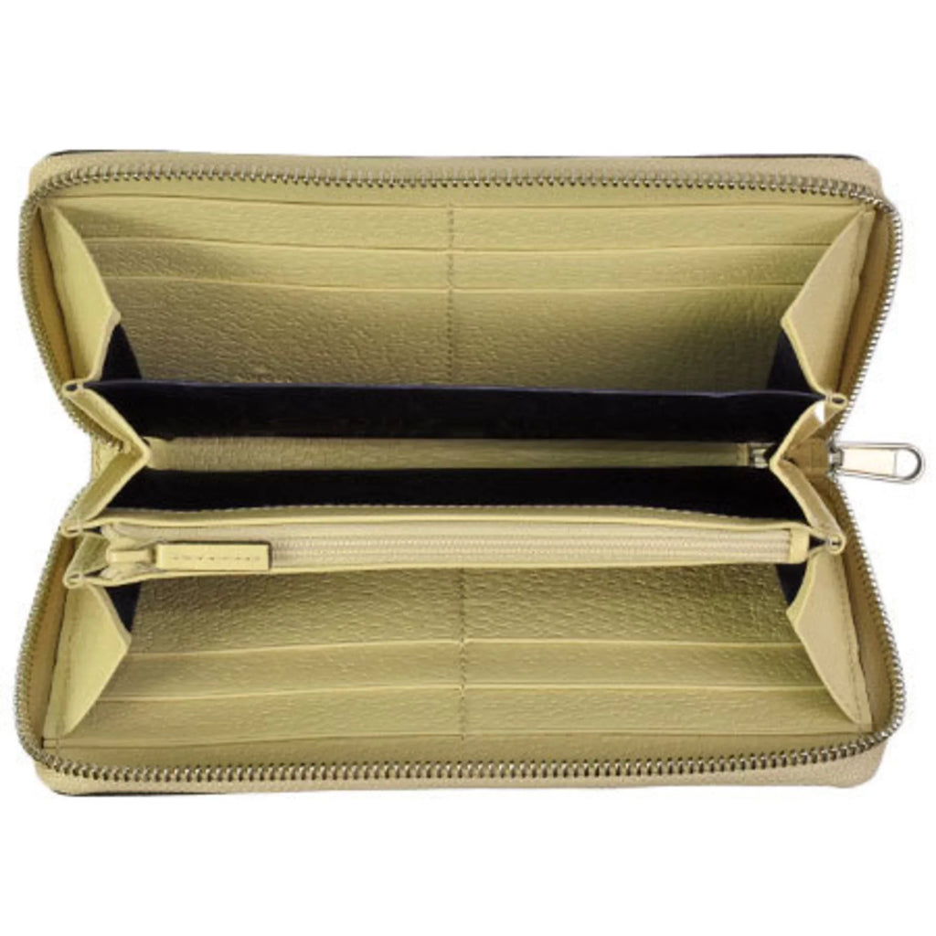 blue (Good) leather off beige Pre-Owned 625576 grid GG long around zip nylon the round wallet