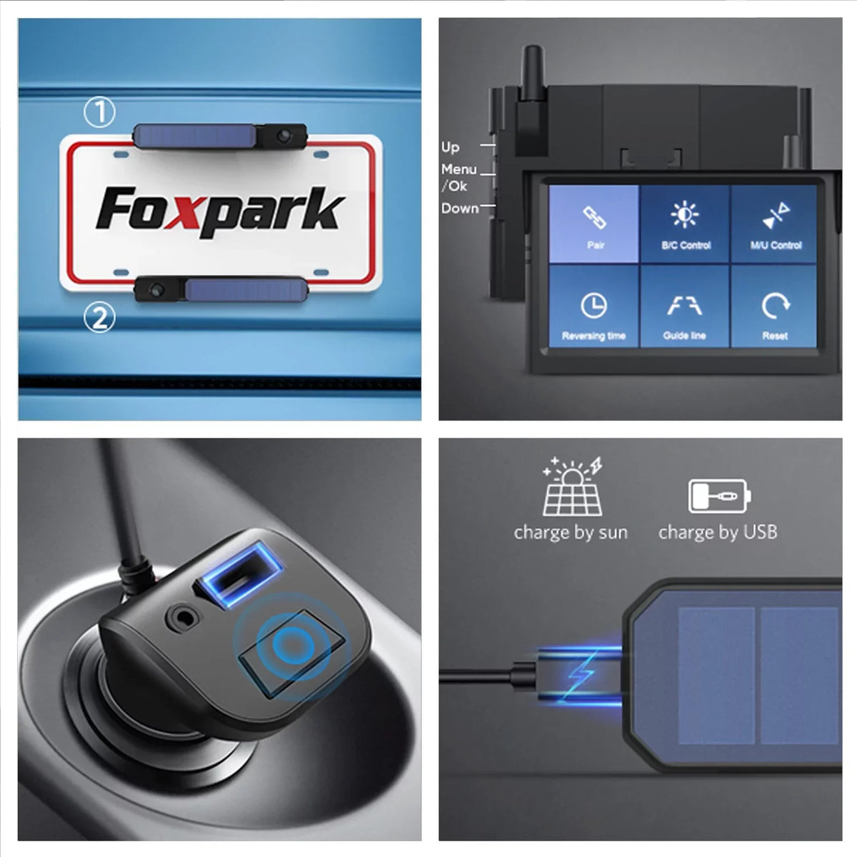 Camera RV Camera 3) Monitor Channels Highway Wireless Camera 5" Reverse for Solar (Solar Van,Camper Foxpark Rear Trailer System Backup Observations View 2