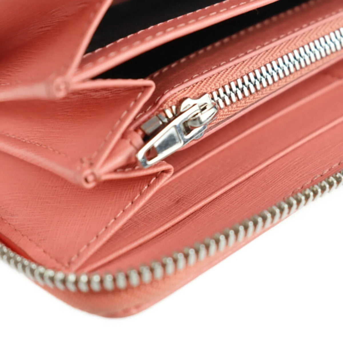 zipper leather long wallet Pre-Owned round BALENCIAGA (Good) essential Balenciaga 519641 pink salmon