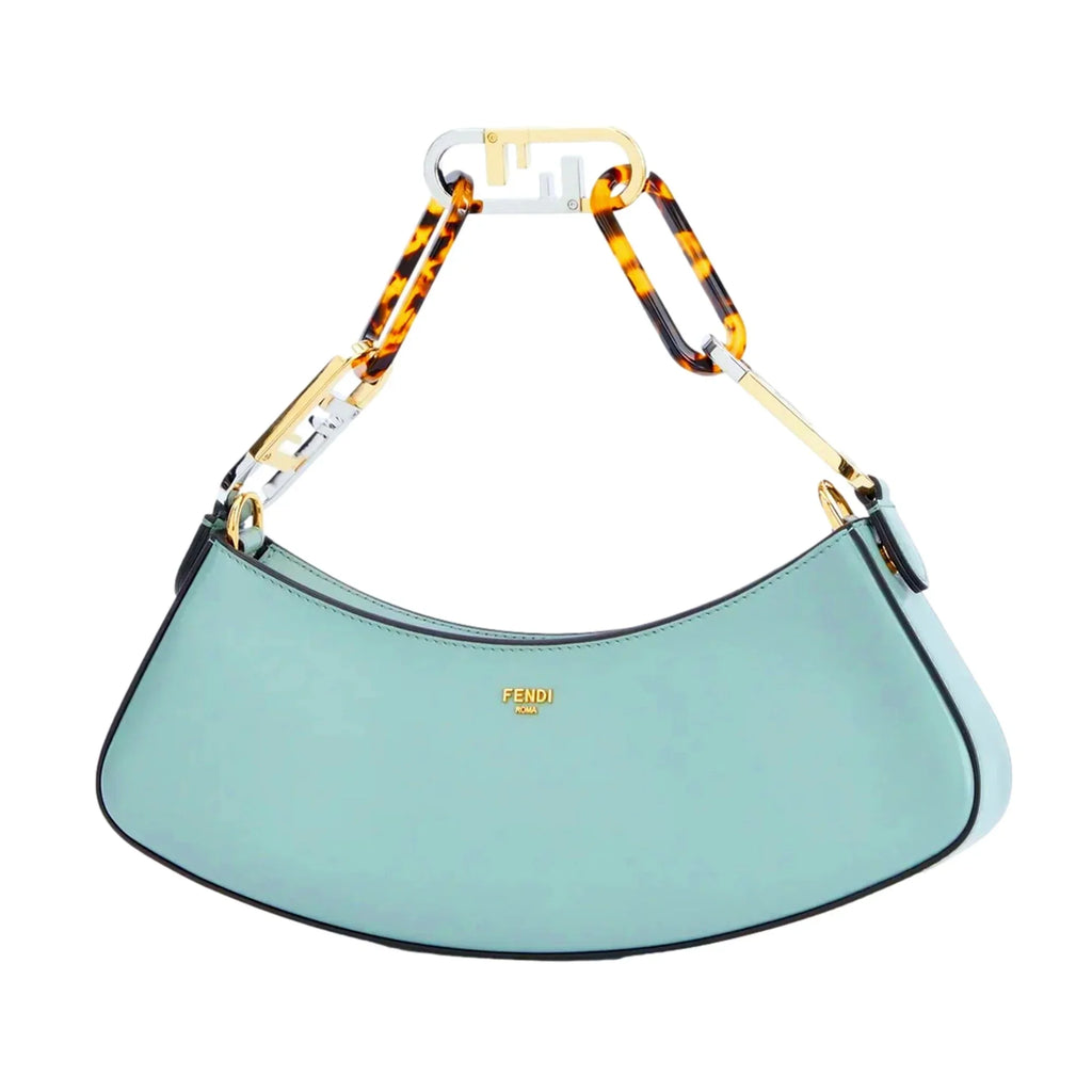O'Lock Leather Calf Fendi Tiffany Hobo Small Bag Blue Shoulder Swing