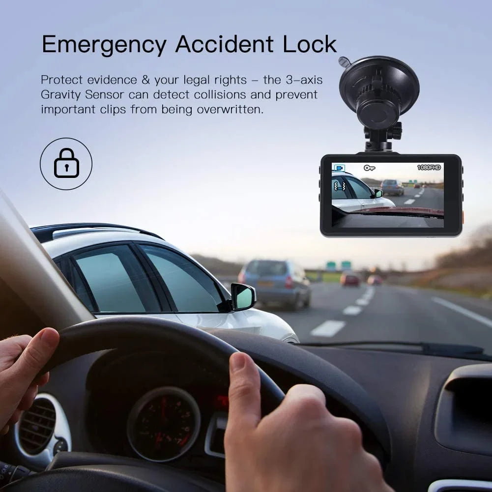 C450 FHD APEMAN Wide 3" Parking Car Dash 170° 1080P Angle Monitor, Screen, Camera Black Cam