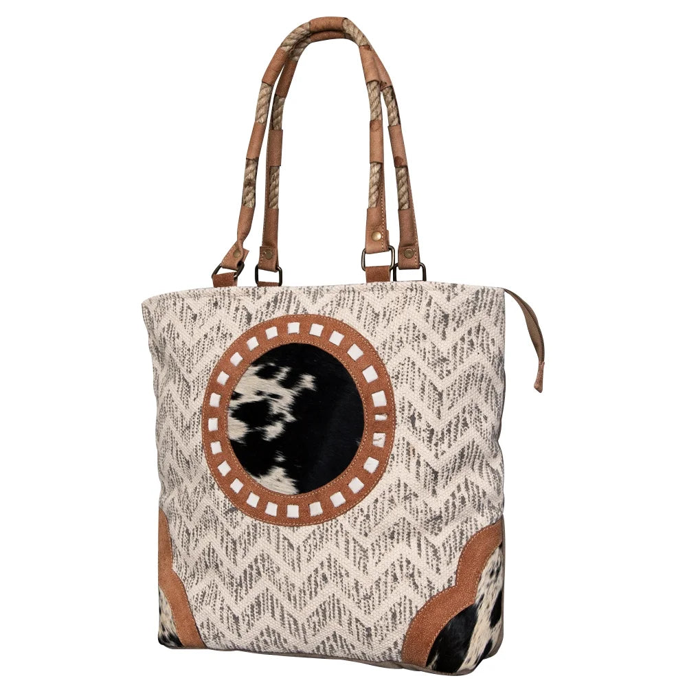 purse western KB487 Canvas women TOTE KB OHLAY Genuine bag Leather Hair-on Upcycled handbag Wool Upcycled