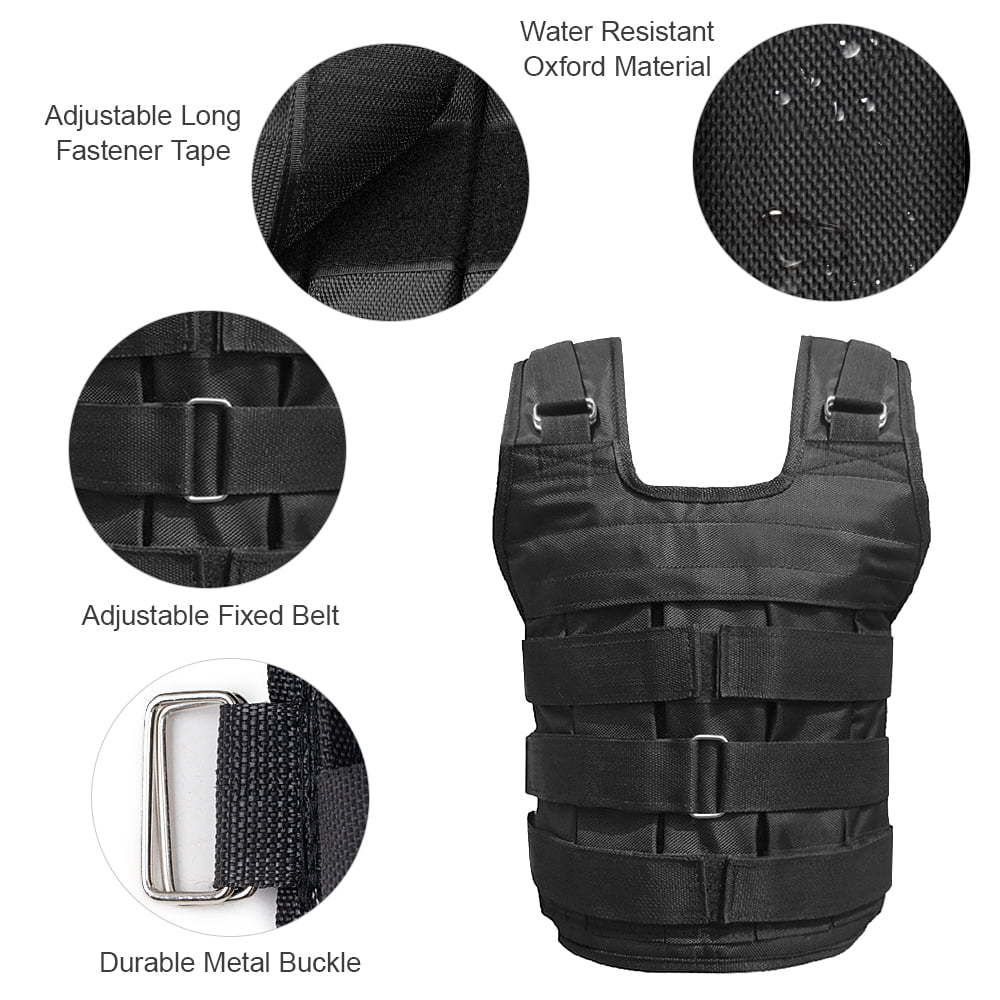 Tomfoto Exercise Training Loading Jacket Adjustable Cloth Max Strength Weight (Empty) Oxford Weight 50kg Loading Vest Weighted