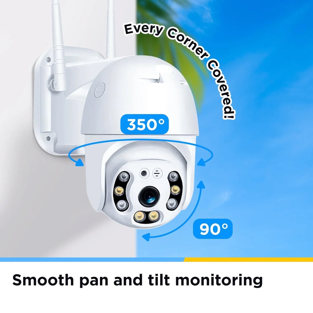 Camera Security With Vision, Waterproof 360 exterior 3mp Security Camera, Ultra Hd System, with WiFi for Camera Alarm Home Night 2k