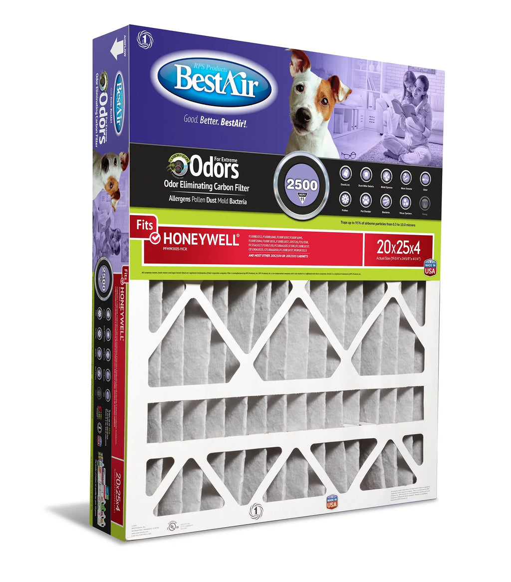 11 20x25x4 Filter Pet Infused Honeywell Series BestAir MERV 2500 PFHW2025-11CR Carbon