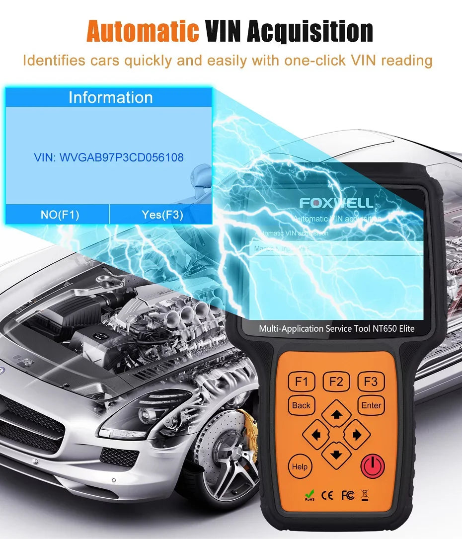 TPS TPMS Scanner EPB NT650 25 SAS OBD2 Airbag Functions DPF Elite ABS with FOXWELL Reader Automotive Engine Special EPS Code