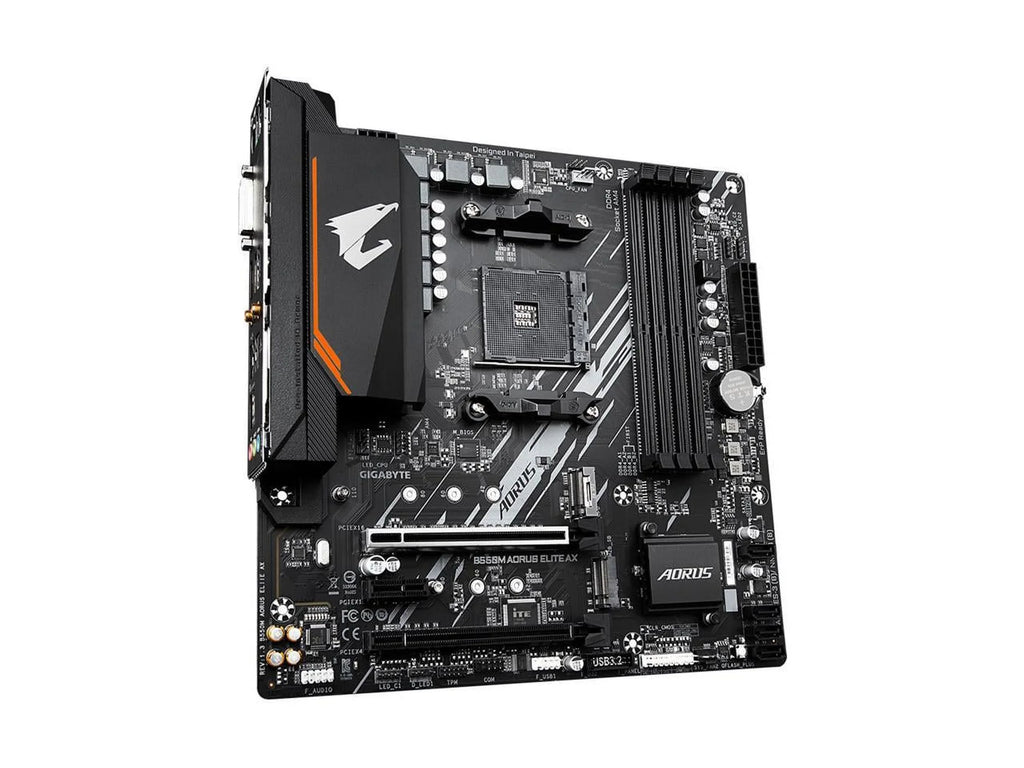 Single LAN, Gen M.2, GbE AORUS Motherboard 1, 3.2 AMD B550 GIGABYTE ELITE (rev Realtek B550M with Micro-ATX AM4 6Gb/s, SATA USB PCIe 1.3) 4.0 AX