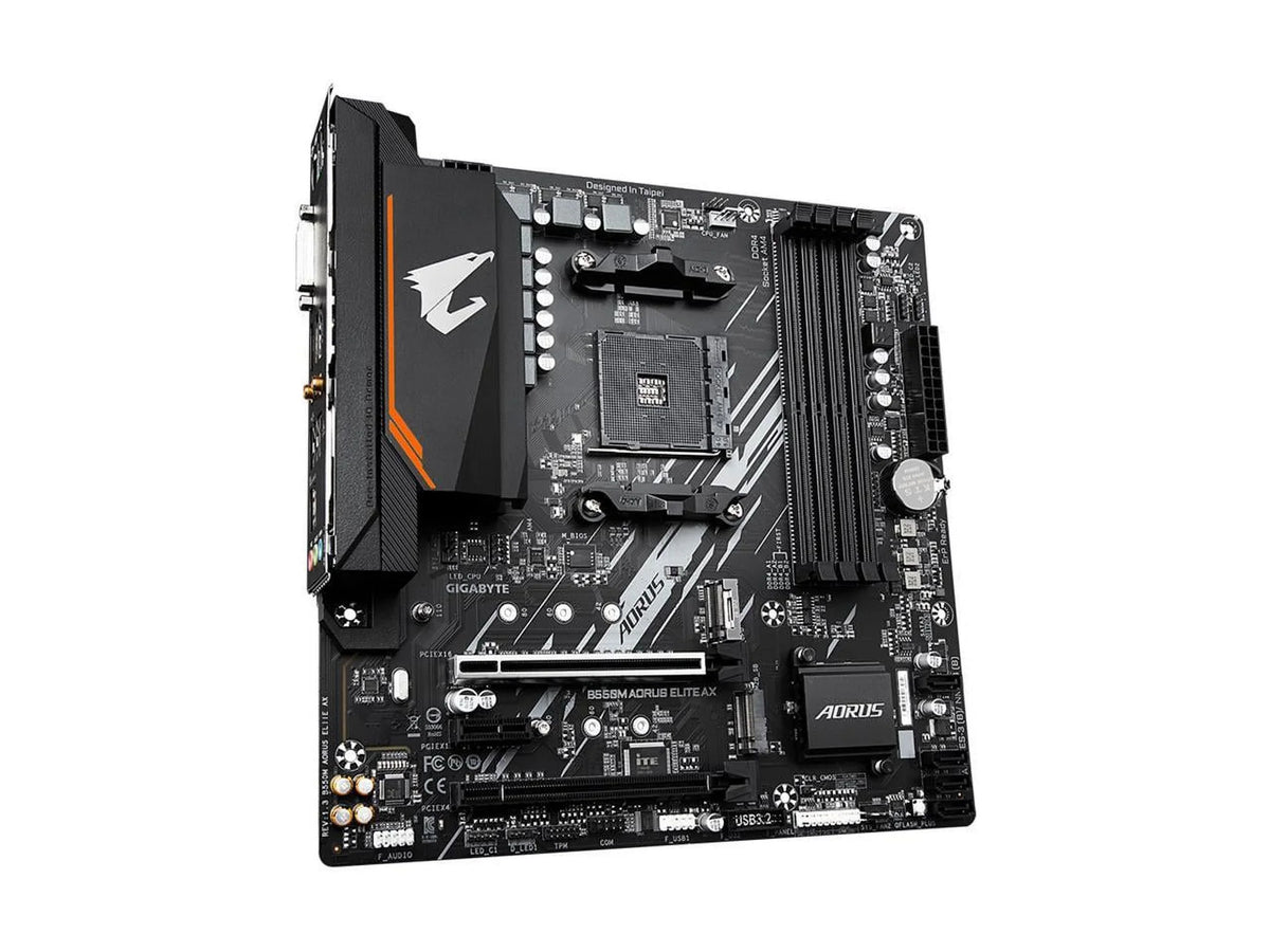 Single LAN, Gen M.2, GbE AORUS Motherboard 1, 3.2 AMD B550 GIGABYTE ELITE (rev Realtek B550M with Micro-ATX AM4 6Gb/s, SATA USB PCIe 1.3) 4.0 AX