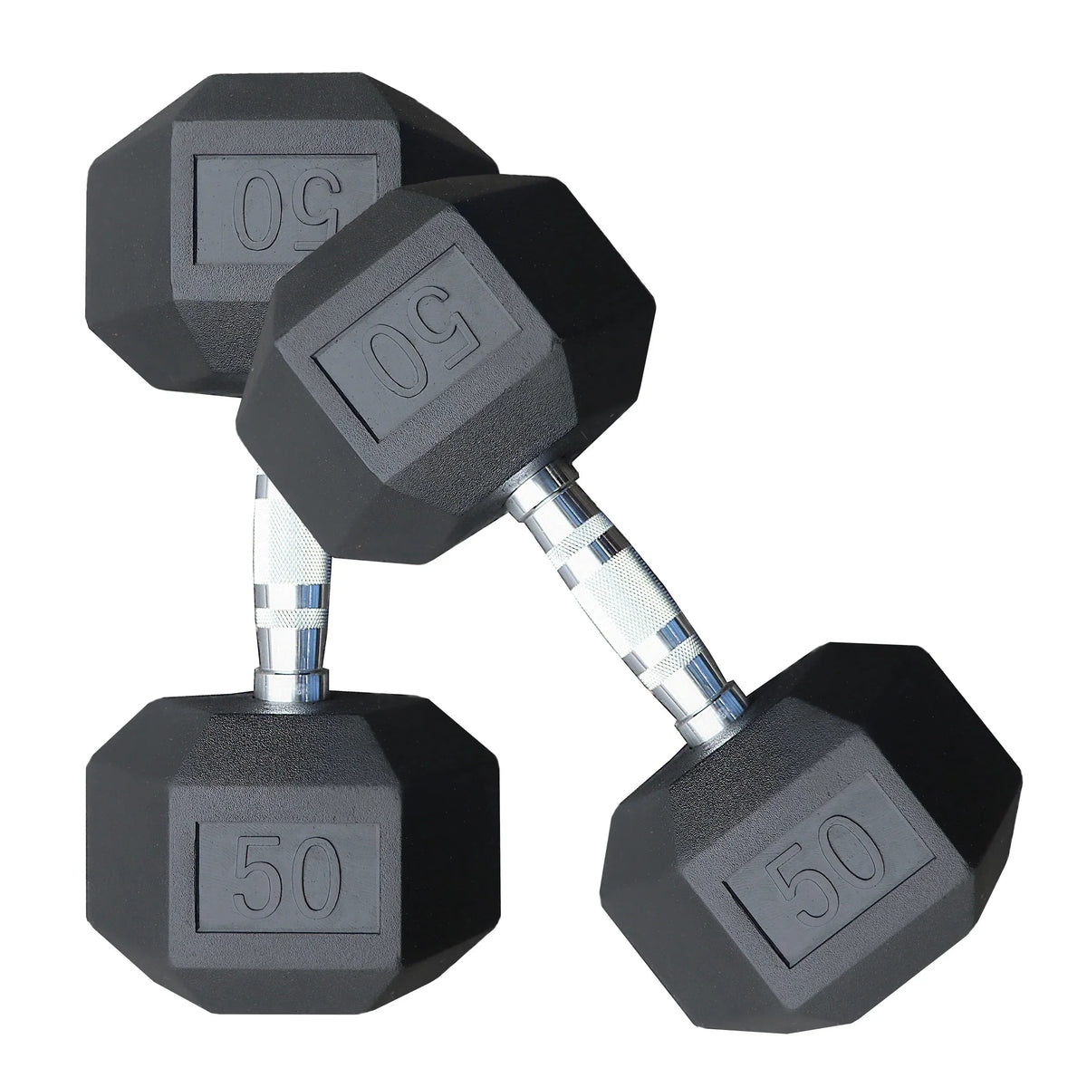 50 Rubber Fitness (RDB-050) lb Deltech Pair Dumbbell