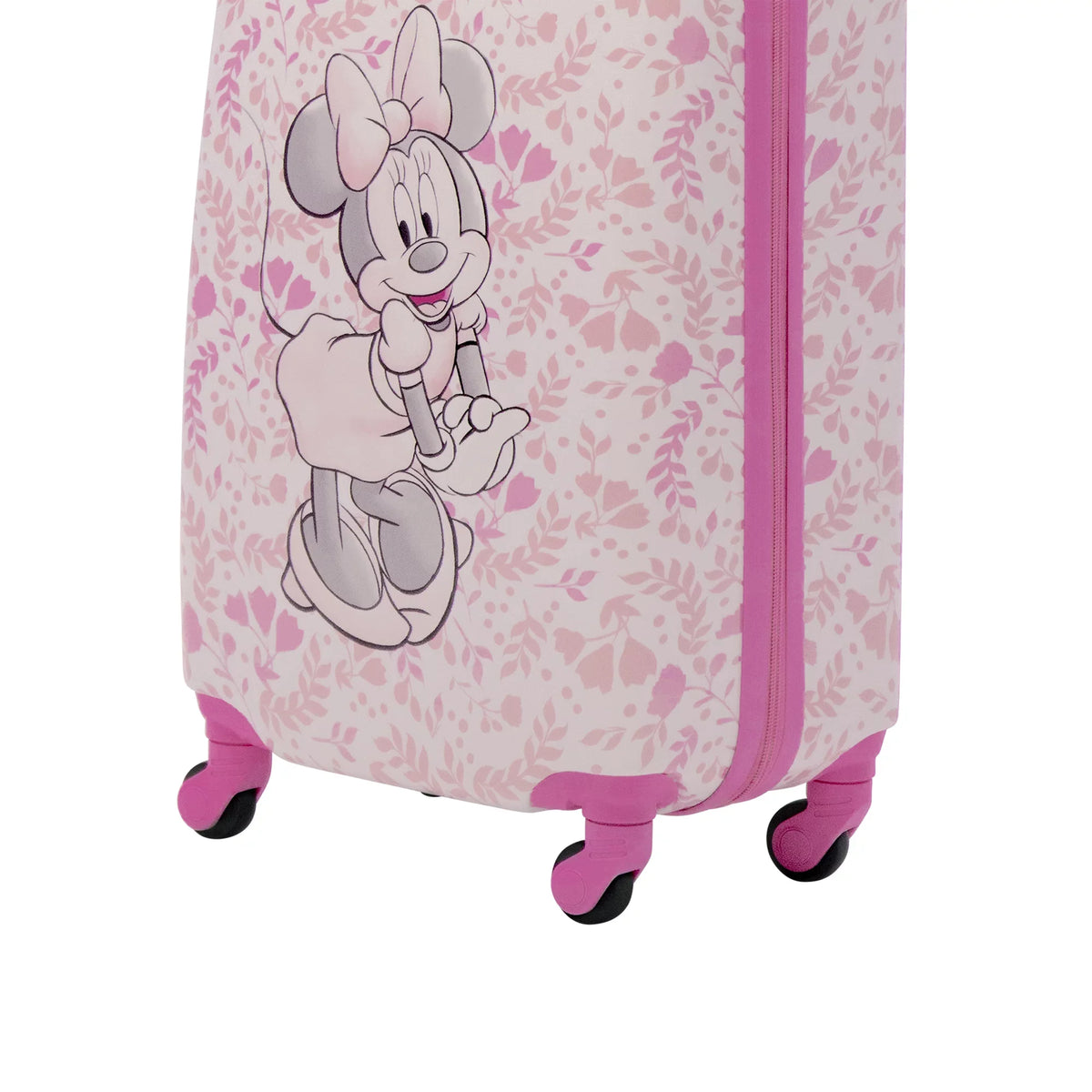 On Wheels, Floral 21 Pink Kids Disney Rolling - Carry Suitcase Minnie with Mouse Hardshell Inch Luggage,