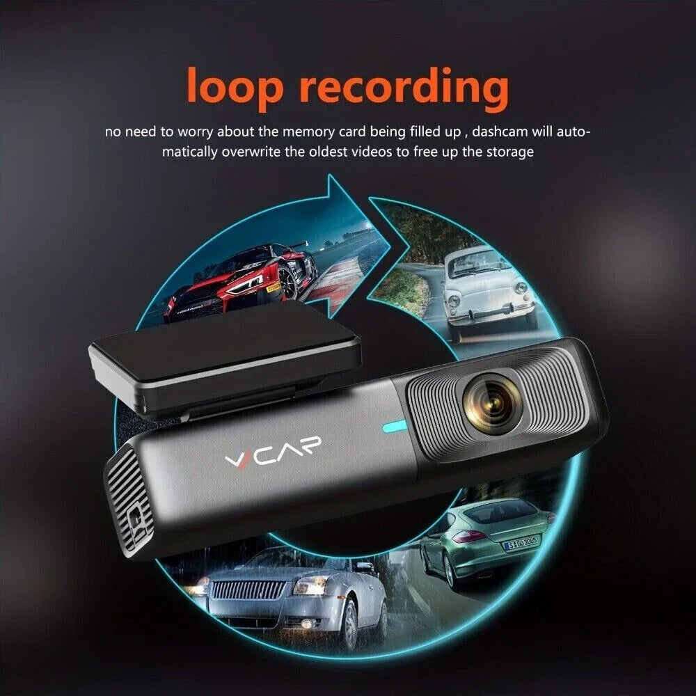 Dash 1440P Support Max, 32G Night Camera VVCAR Vision, Free 128GB Cars Recording, WiFi for Loop Card, Dash Cam G-Sensor, 2.5K Car