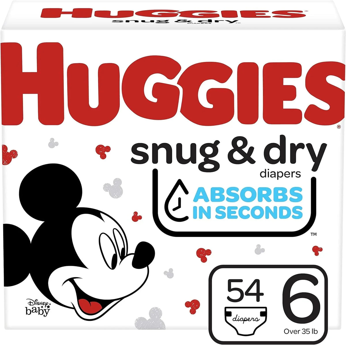 Dry (54 Snug Big HUGGIES 6 dimension and Pack, 54 Count) Diapers Baby Count