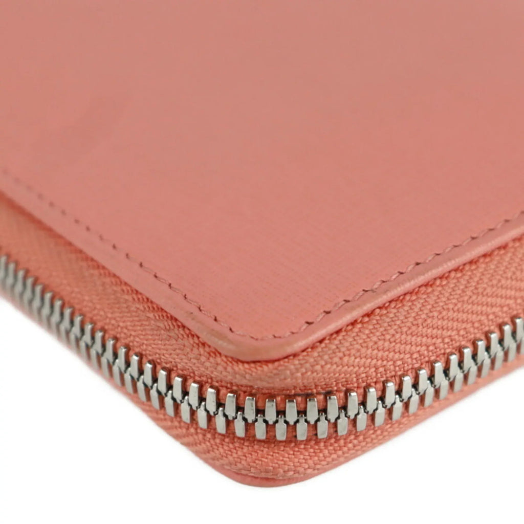 zipper leather long wallet Pre-Owned round BALENCIAGA (Good) essential Balenciaga 519641 pink salmon