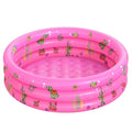 Babies for PVC Rings Pool Round for Pool,Swimming Baby Kids,Toddler Family 51"x13" Blow 3 Outside Inflatable Padding Up Pool (Pink)