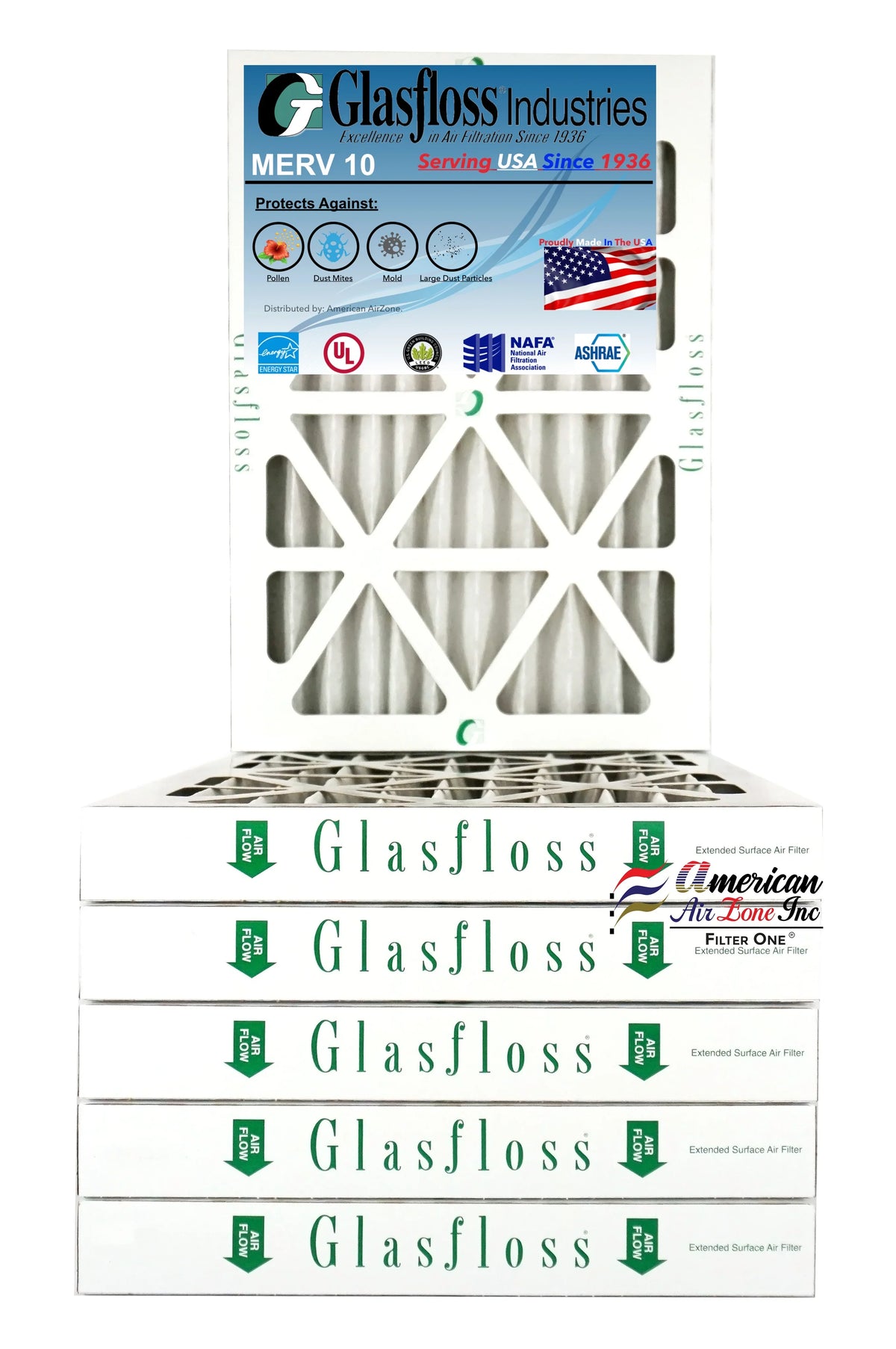 Filter 6) Made 10 Glasfloss (Pack USA. 2" 15x20x2 - or Office Filter Air - MERV In Filter - - Furnace AC - of HVAC The - Air Air Pleated Home or