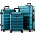 3-Piece with Wheels, Set Turquoise, (20/24/28) Spinner Prime Suitcases Luggage Hardside Hipack
