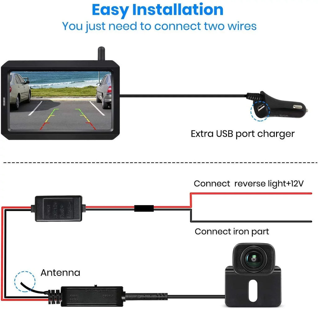 Camper,Trailer for Trailer Truck, RV, BackUp Dual Kit, Digital Waterproof Camera Cameras, Wireless Car, View Rear Camera Camera Channels Reverse