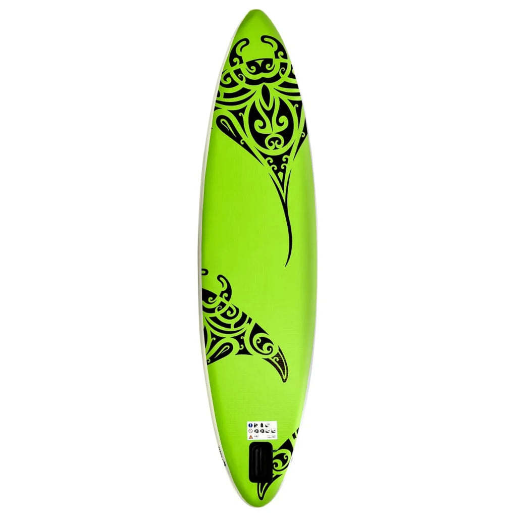 126"x29.9"x5.9" Inflatable Green Paddleboard Set MABOTO