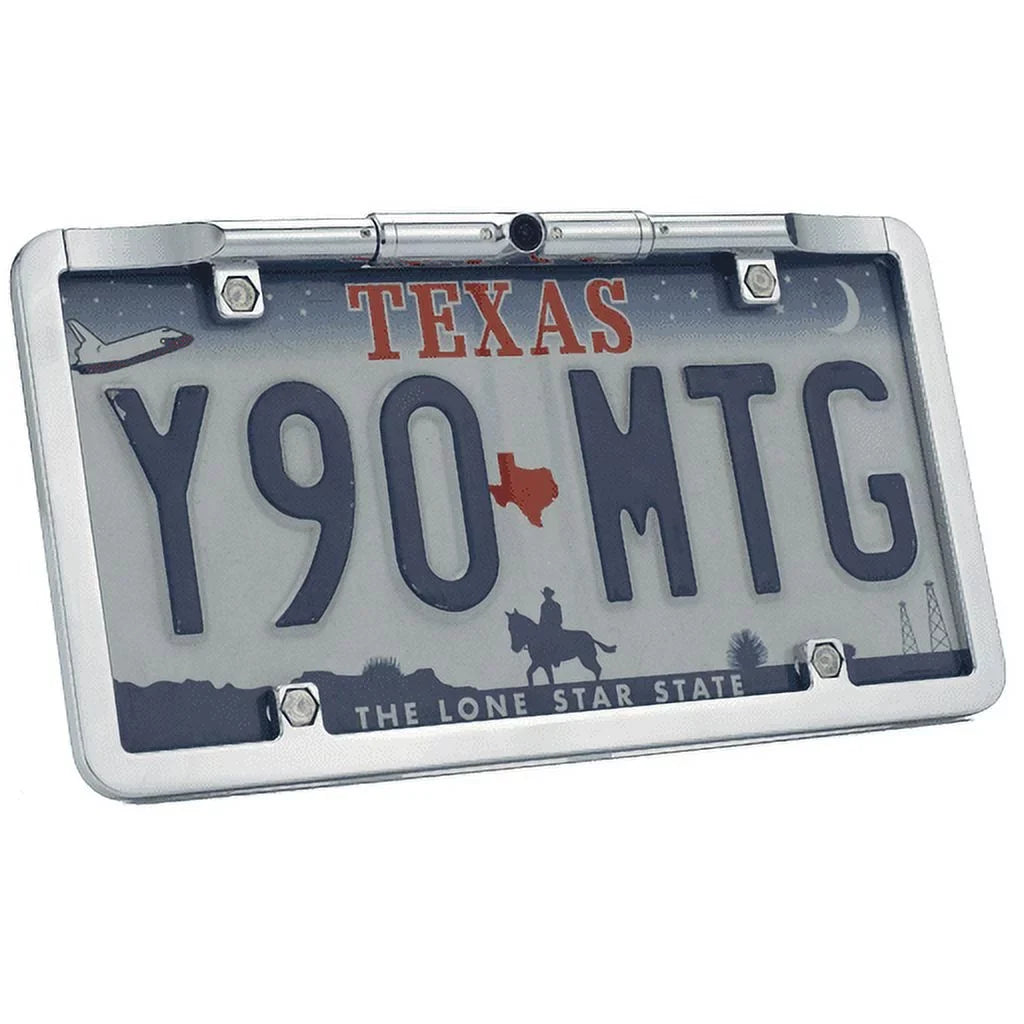 Camera BOYO Active Slim Plate (Chrome) with Ultra - Backup Lines VTL275TJ Full-Frame License Parking