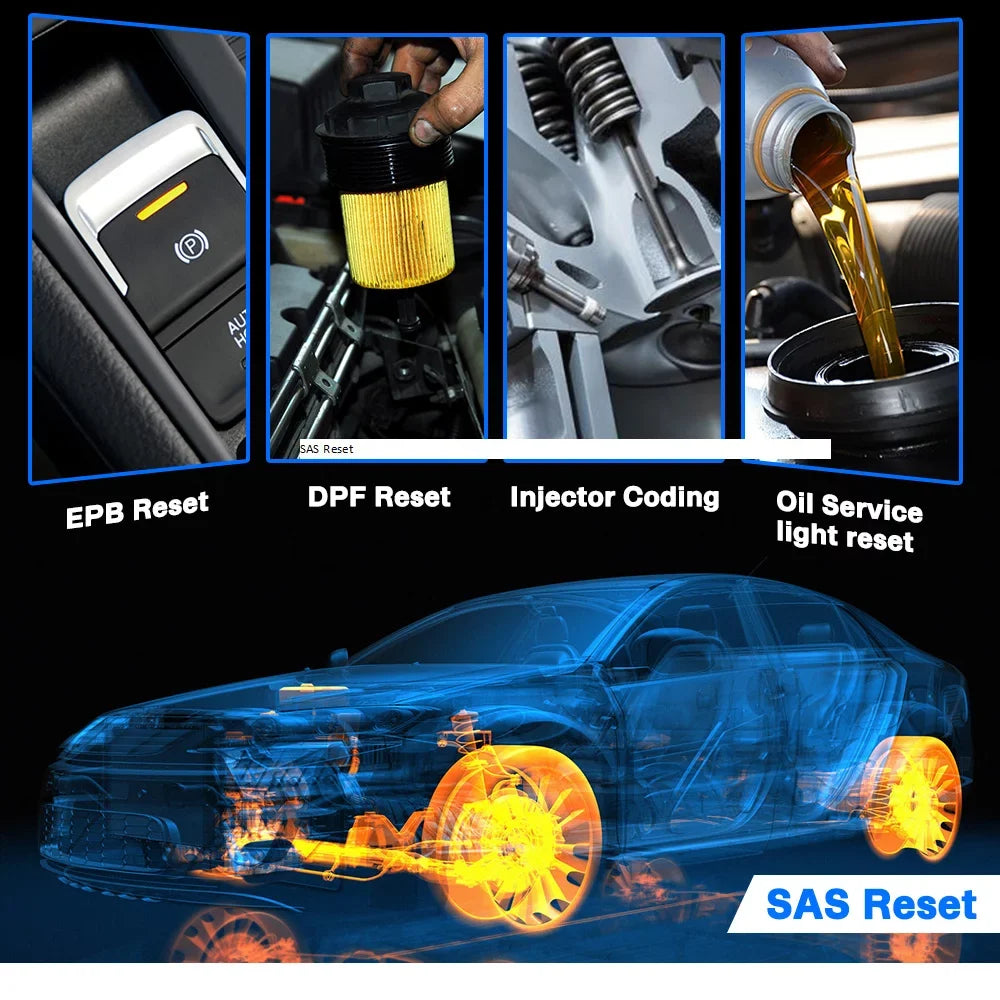 TPS TPMS Scanner EPB NT650 25 SAS OBD2 Airbag Functions DPF Elite ABS with FOXWELL Reader Automotive Engine Special EPS Code