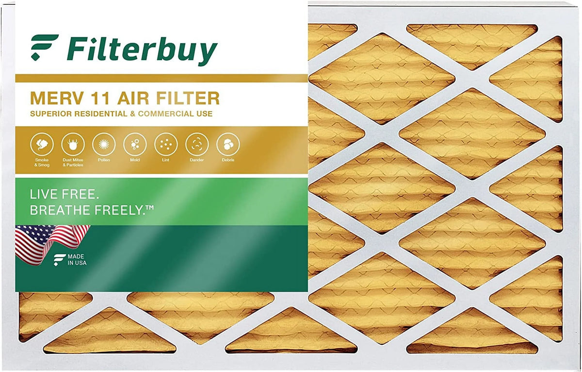 16x25x4 (1-Pack) Filterbuy HVAC 11 Furnace AC Filters MERV Air Pleated