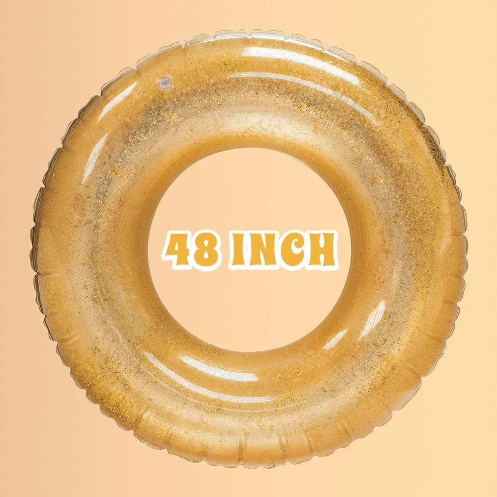 Swimming Rings, Pool Swimming | Pool Inch Pool Adults Pool Pool Float Kids Toys Beach Tube with Toys Toys Party, Gold Floaties - Glitter Terra Floats for Inflatable for 48