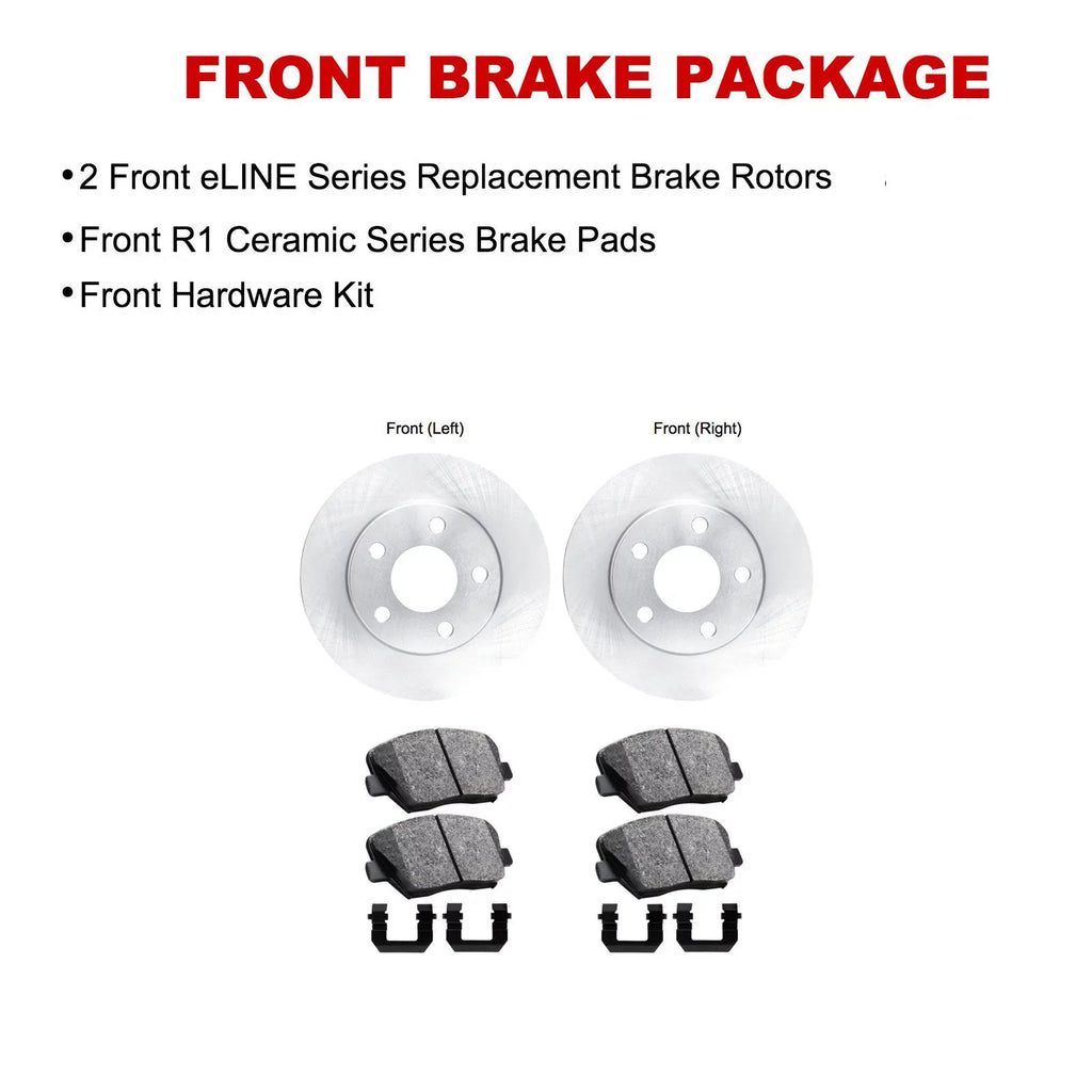 Pads| Rotors Brake and Concepts WFWH1-67107 Ceramic Brakes Pads| |Front Brake and Rotors R1 and Brake Pads |Hardware Kit Rotors Front Kit