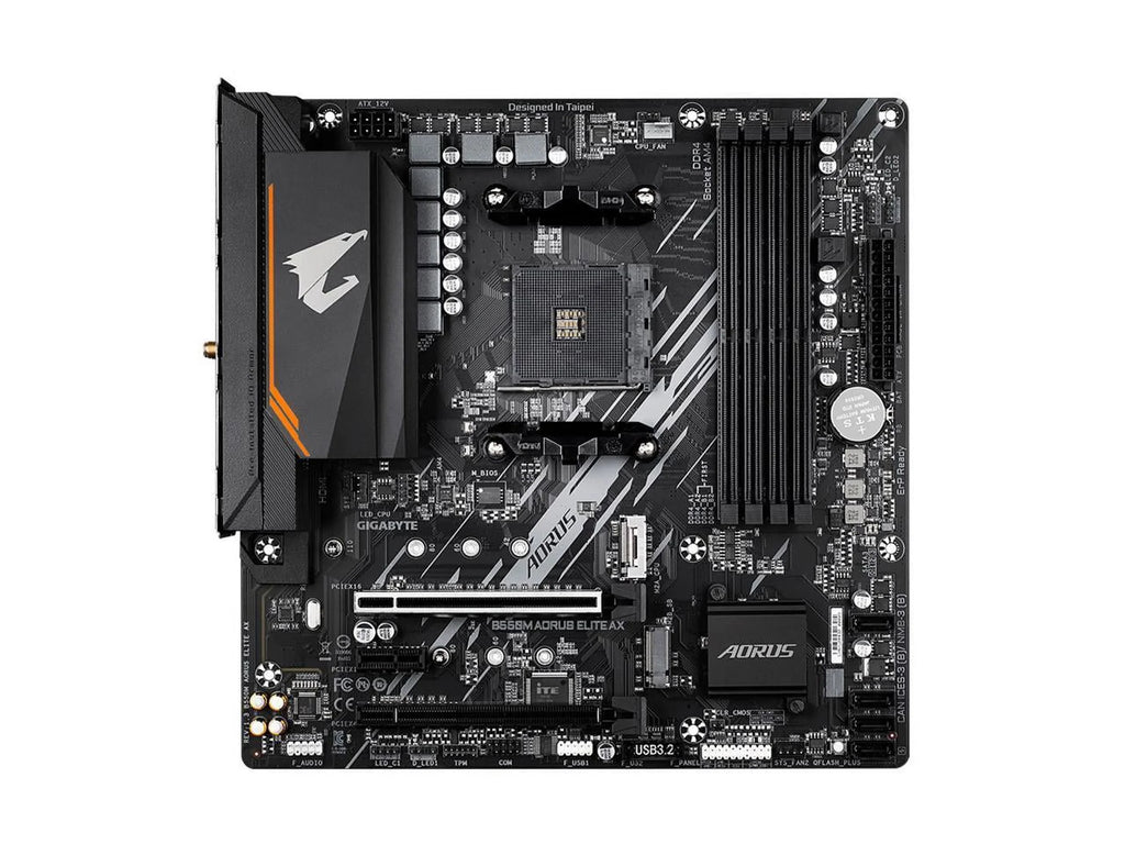 Single LAN, Gen M.2, GbE AORUS Motherboard 1, 3.2 AMD B550 GIGABYTE ELITE (rev Realtek B550M with Micro-ATX AM4 6Gb/s, SATA USB PCIe 1.3) 4.0 AX