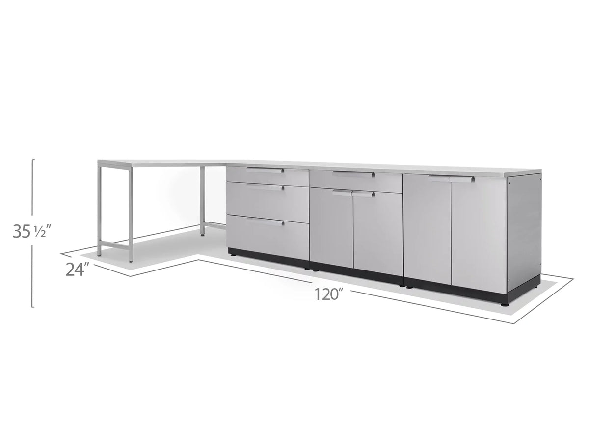 Piece Kitchen Steel Countertops exterior in Set Stainless 5 Cabinet with